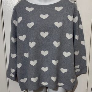 Cynthia Rowley Gray and White Heart Sweater